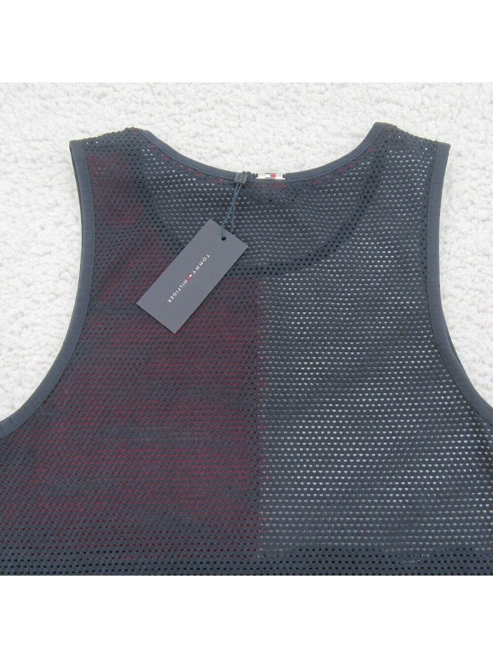 Tommy Hilfiger Swim Dress Cover-Up Mesh Navy Blue Red White Size S/M NEW $78 - Picture 8 of 13
